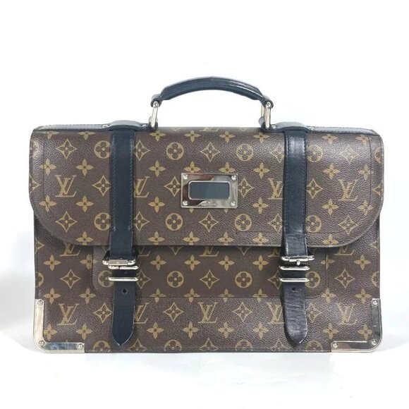 LOUIS VUITTON MonogramMacassar Larry Briefcase Document Bag Tote Bag